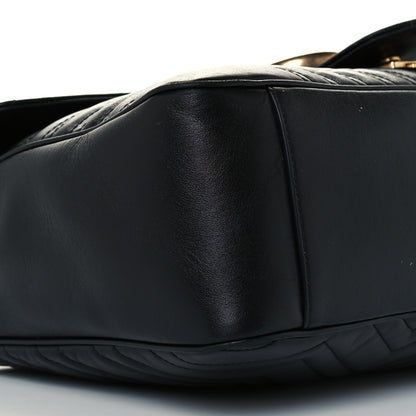 Gucci Calfskin Matelasse Large GG Marmont Shoulder Bag Black 11 of 12