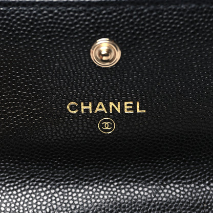 Chanel Caviar Quilted Mini Pearl On Top Coin Purse With Chain Black 6 of 11