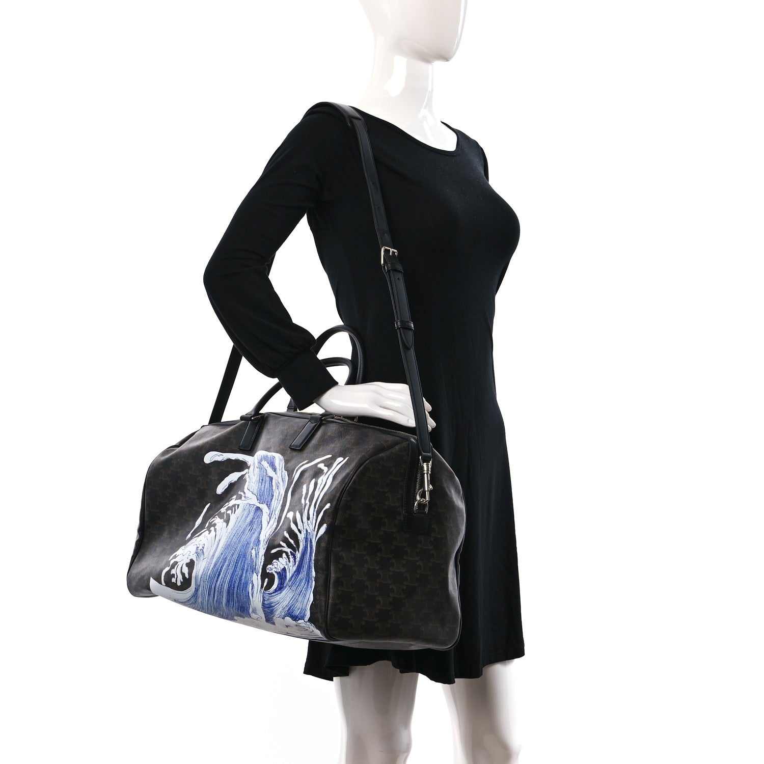 Celine X DAVID WEISS Triomphe Canvas Waves Large Voyage Duffle