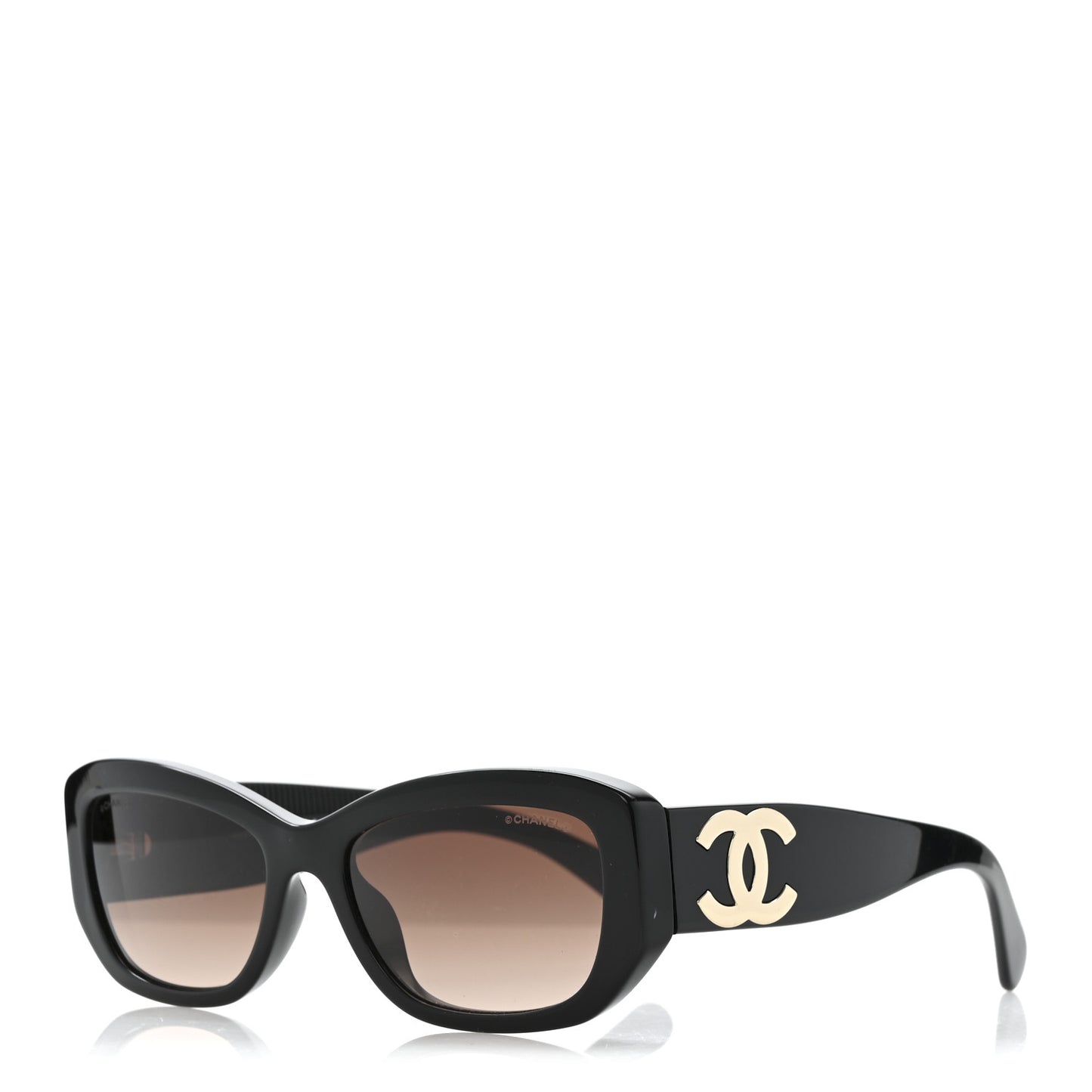 Acetate Rectangle Sunglasses 5493-A Black Brown