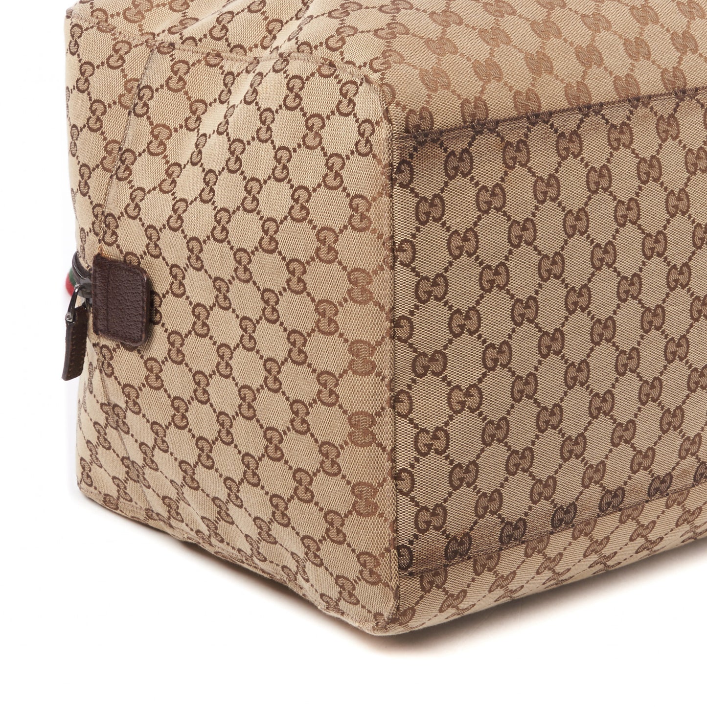 GG Monogram Web Medium Collapsible Carry On Duffle Beige Brown