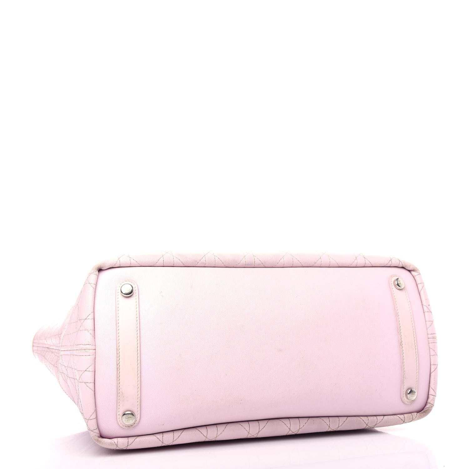 Christian Dior Coated Canvas Cannage Panarea Shopping Tote Pink 4 of 14