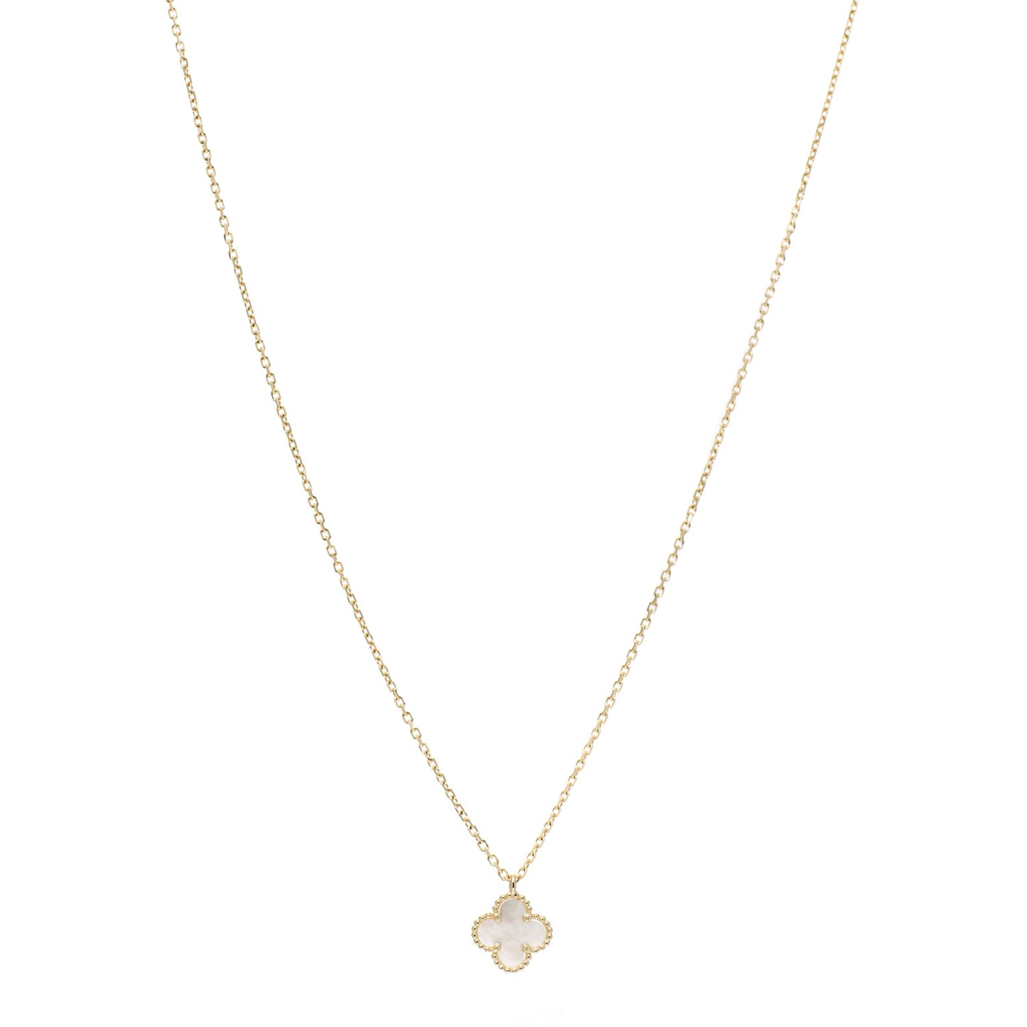18K Yellow Gold Mother of Pearl Sweet Alhambra Pendant Necklace