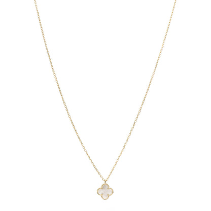 Van Cleef & Arpels 18K Yellow Gold Mother of Pearl Sweet Alhambra Pendant Necklace 1 of 7