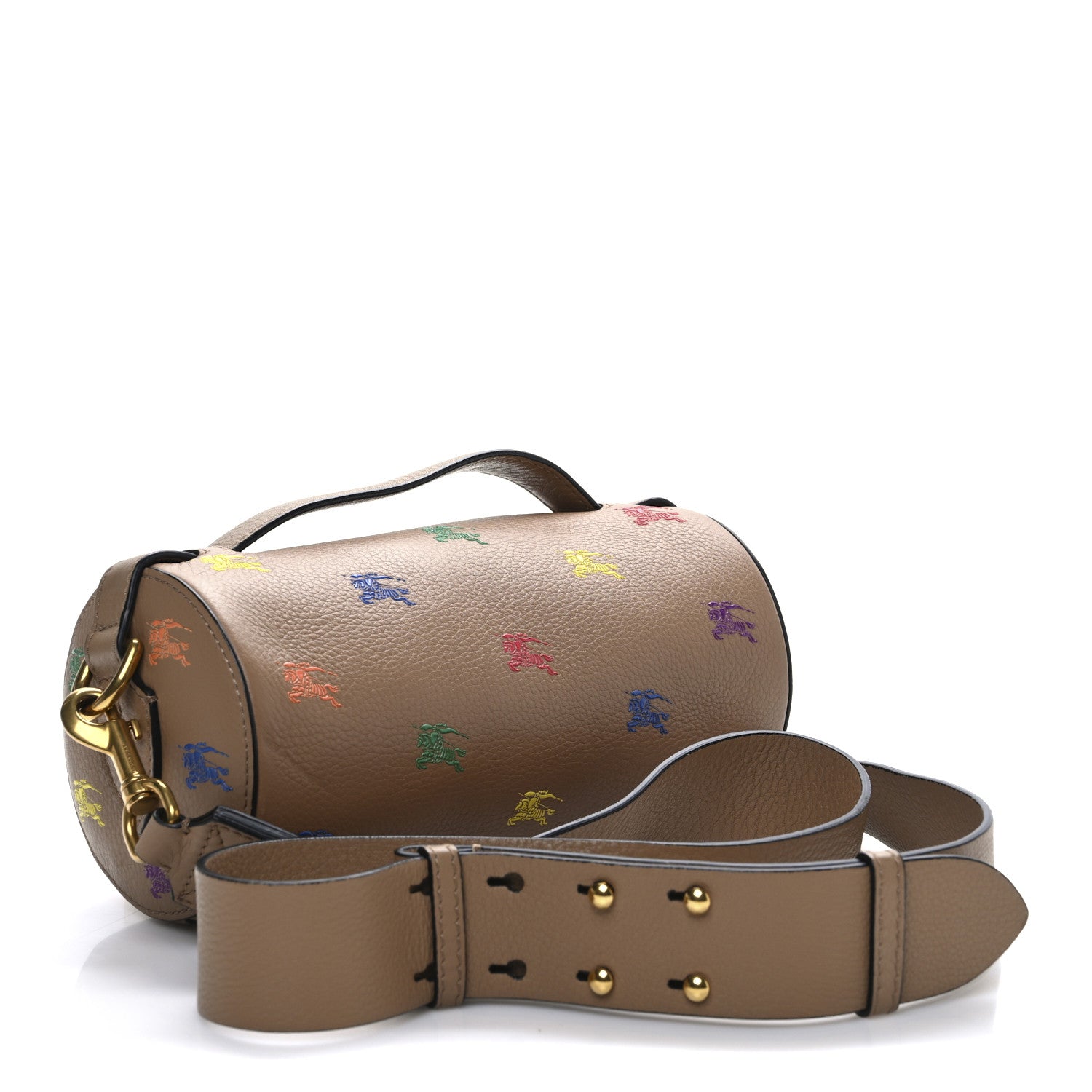 Burberry Grained Calfskin EKD The Barrel Bag Light Camel 3 of 10