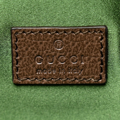 Gucci Monogram Textured Dollar Calfskin Heavy Grosgrain Web Medium Maxi Horsebit Chain Shoulder Bag Beige Ebony New Acero 6 of 9