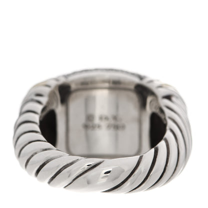 David Yurman Sterling Silver 18K Yellow Gold Diamond Metro Cable Ring 52 6 4 of 5