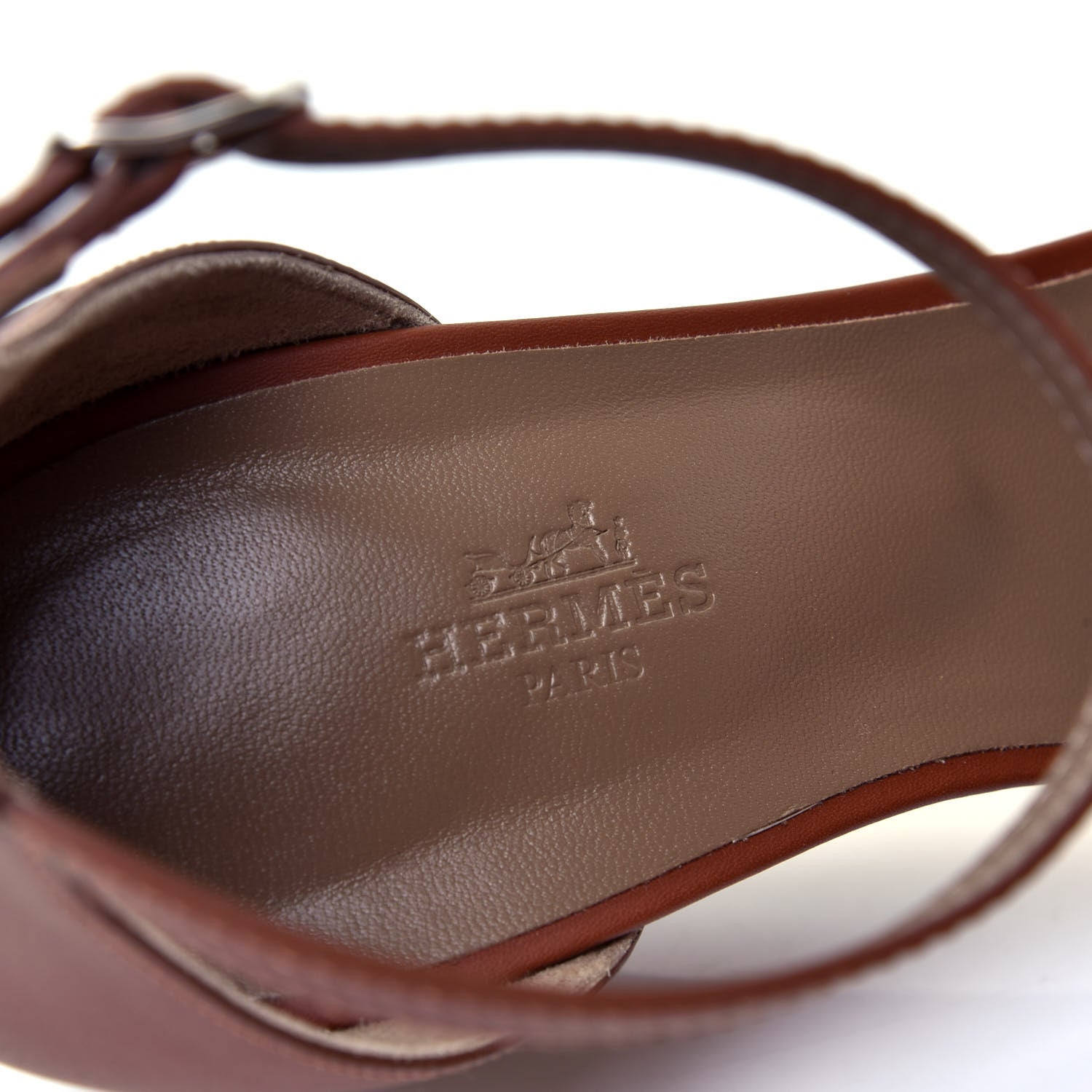 Hermes Calfskin Legend Wedge Sandals 40.5 Gold 10 of 12