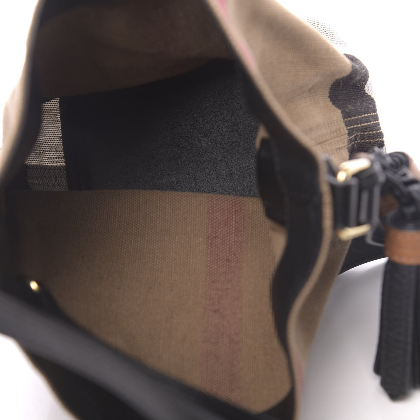 Canvas Mega Check Mini Ashby Tassel Crossbody Black