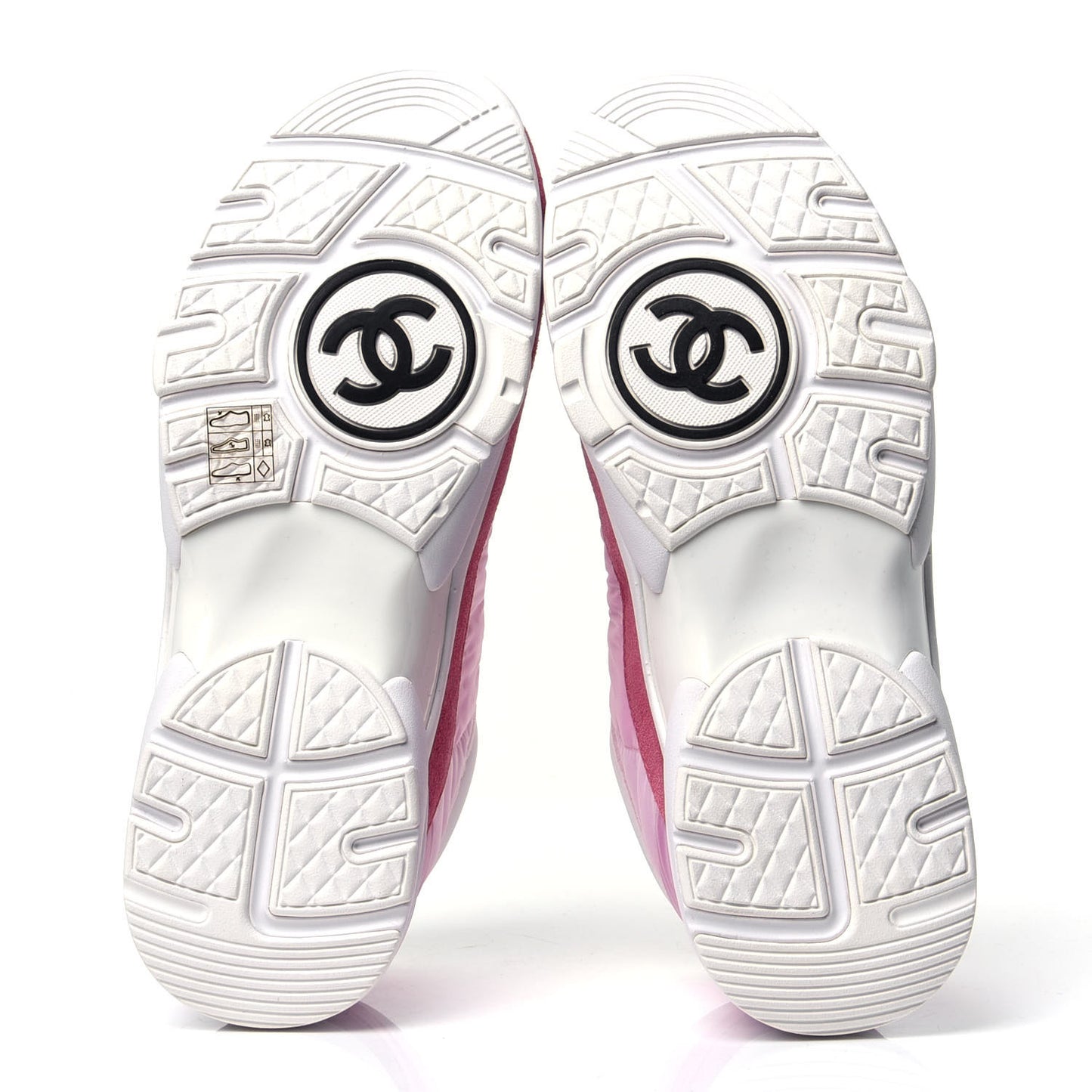 Nylon Calfskin Suede Womens CC Sneakers 38.5 Pink