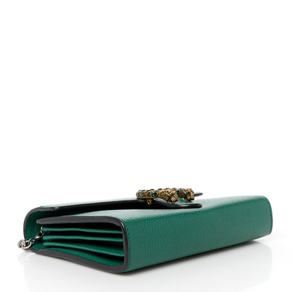 Gucci Calfskin Mini Dionysus Chain Wallet Emerald 4 of 11