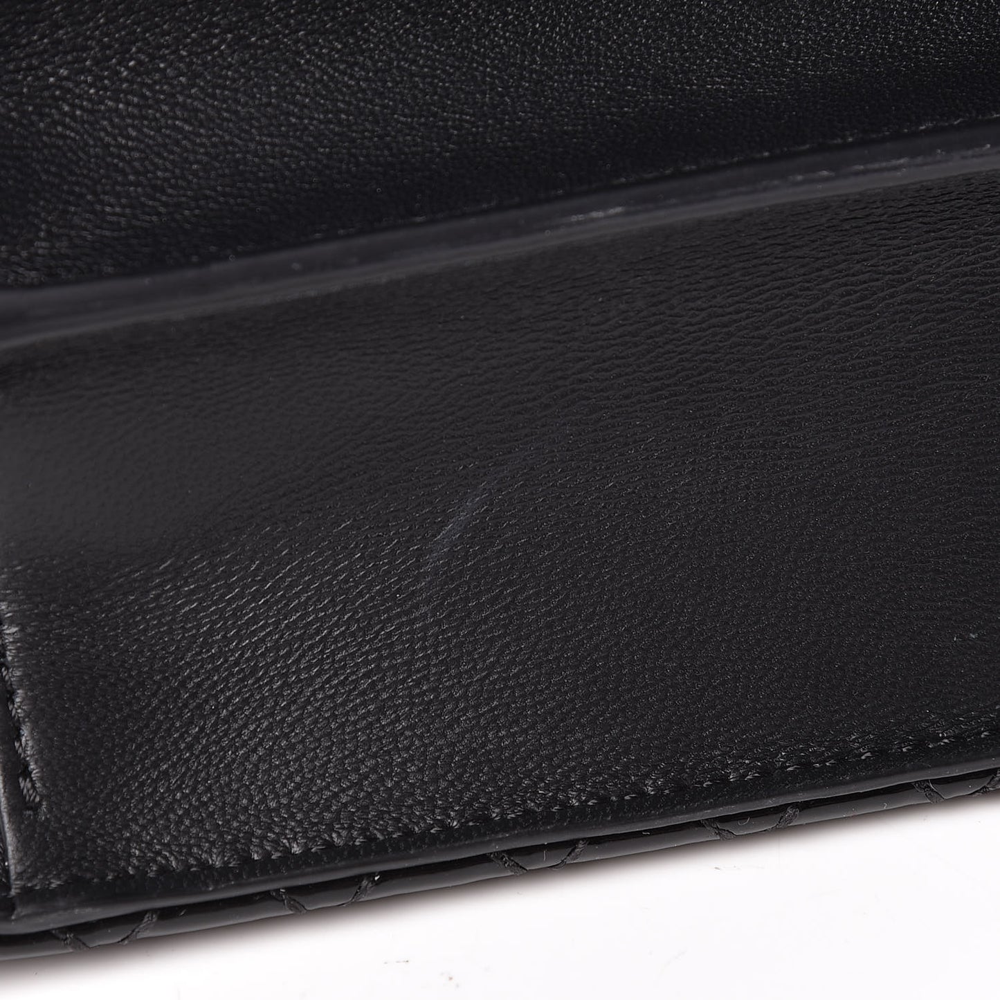 Patent Quilted Small Jeweled Knuckle Satchel Black