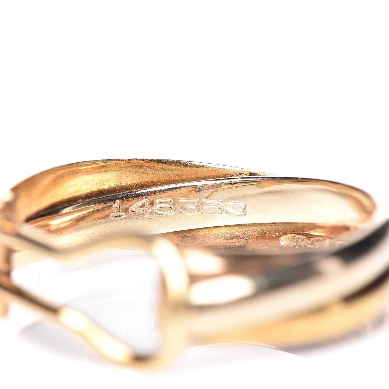 Cartier 18K Pink Yellow White Gold 5mm Trinity Hoop Clip-On Earrings 5 of 5