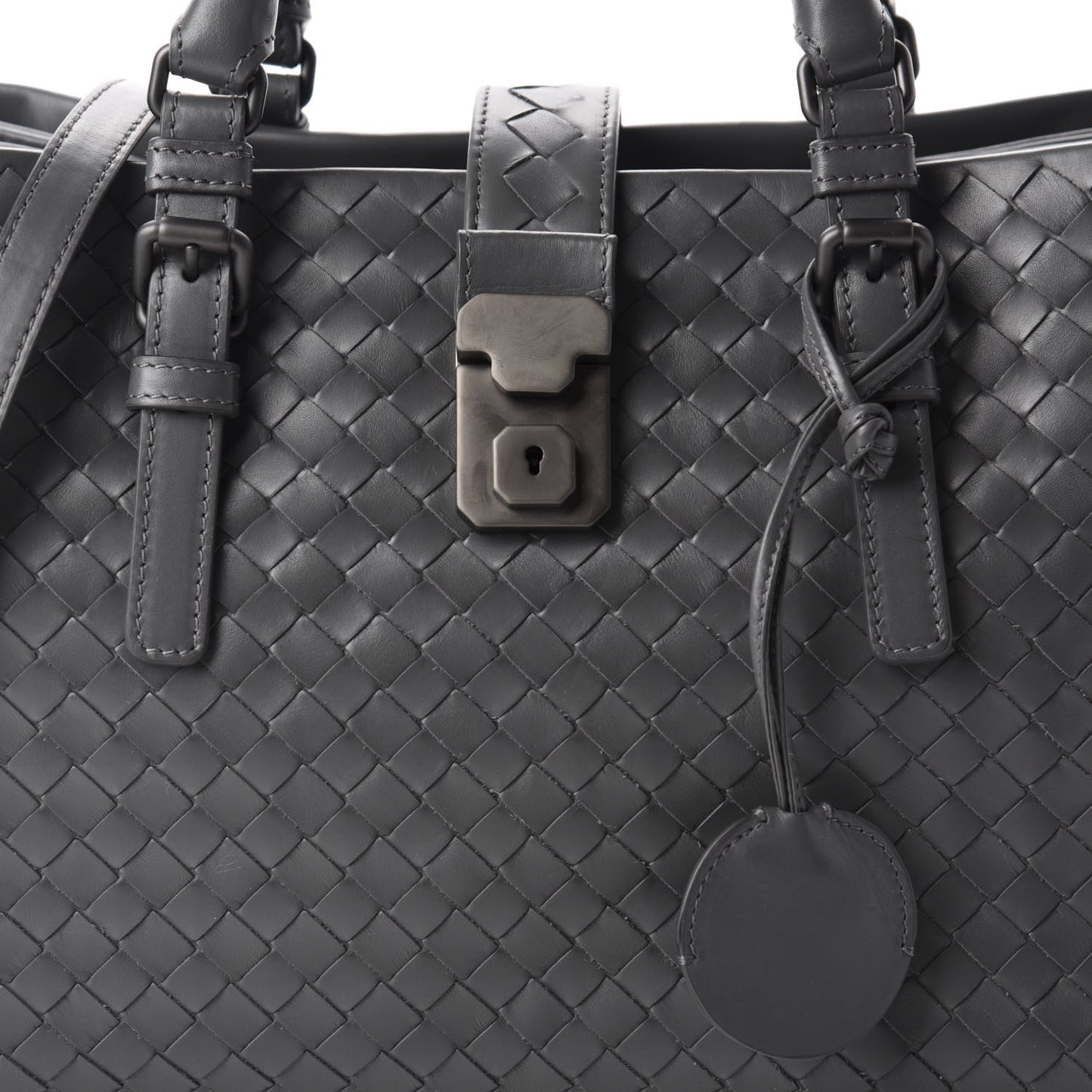 Light Calf Intrecciato Small Roma Light Grey