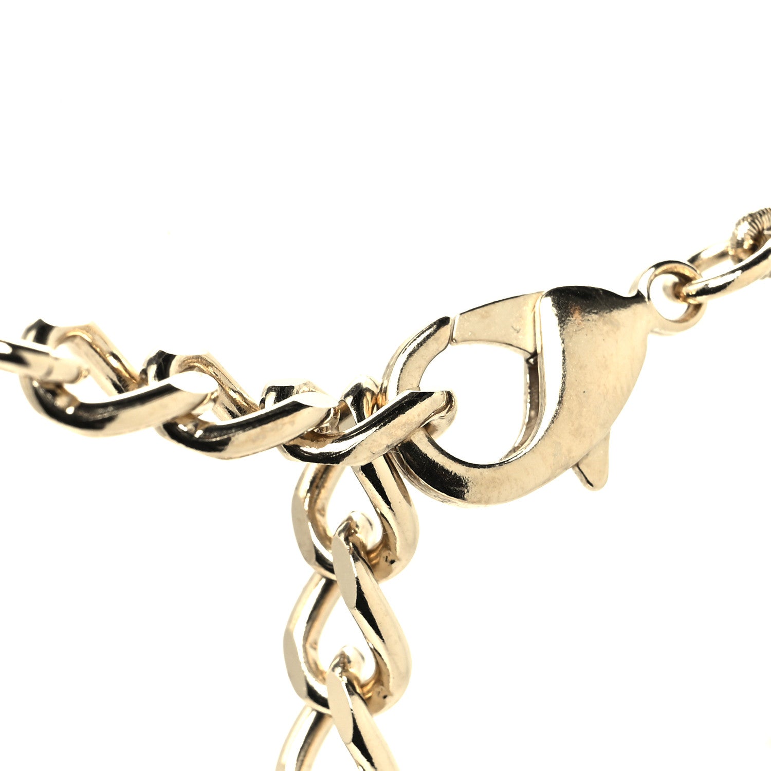 Chanel Crystal Pearl CC Long Necklace Gold 4 of 5