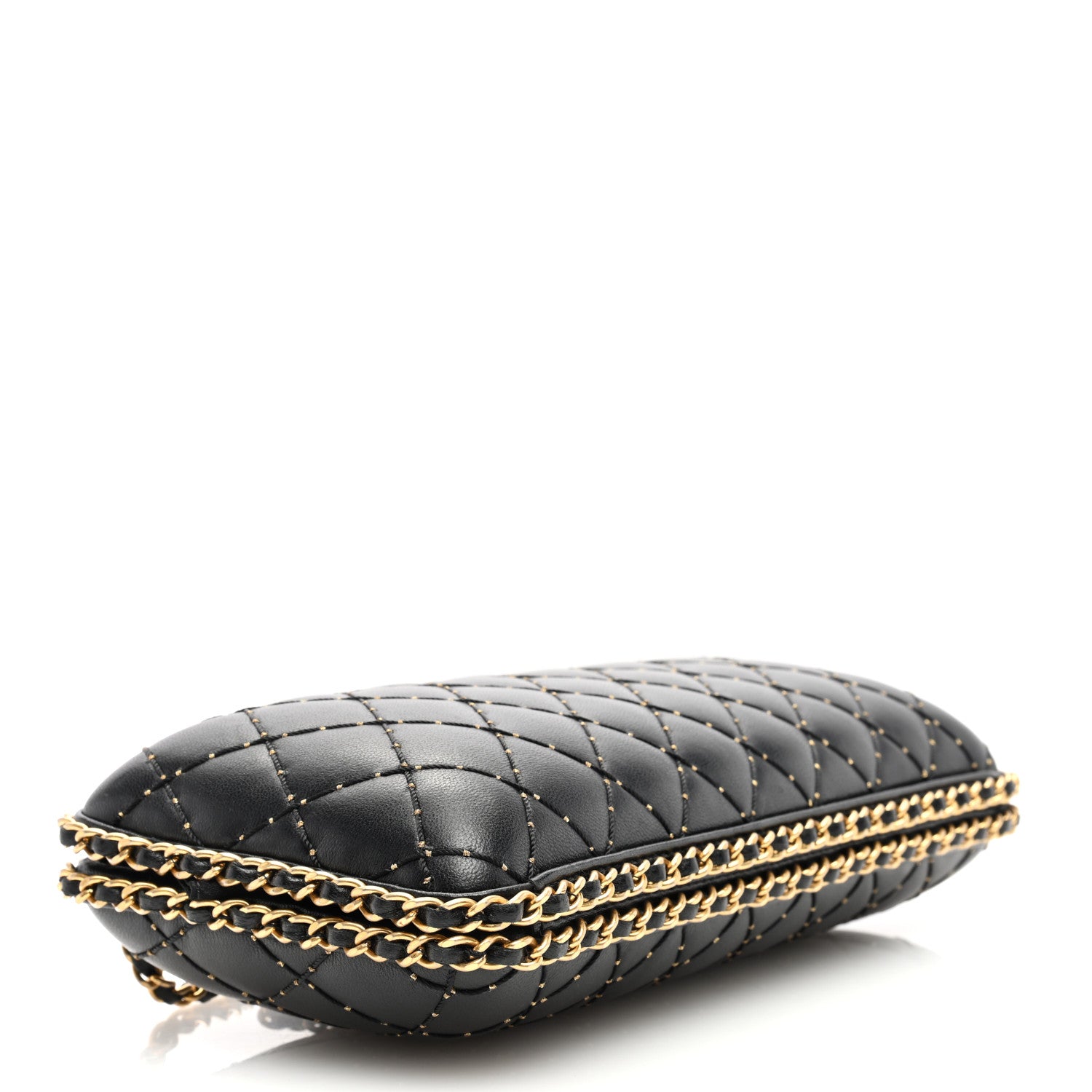 Chanel Lambskin Quilted Chain Around Clutch Black 4 of 10