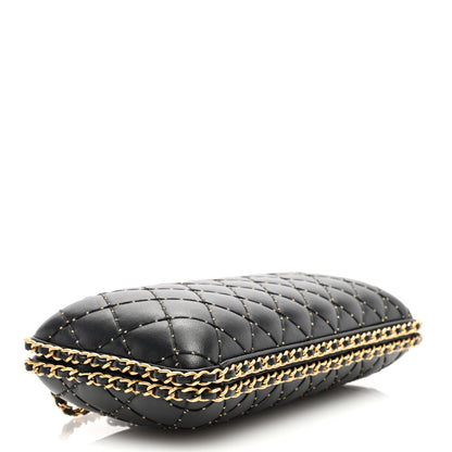Chanel Lambskin Quilted Chain Around Clutch Black 4 of 10