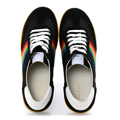 Gucci Suede Rainbow Womens G74 Sneakers 35 Black 2 of 10