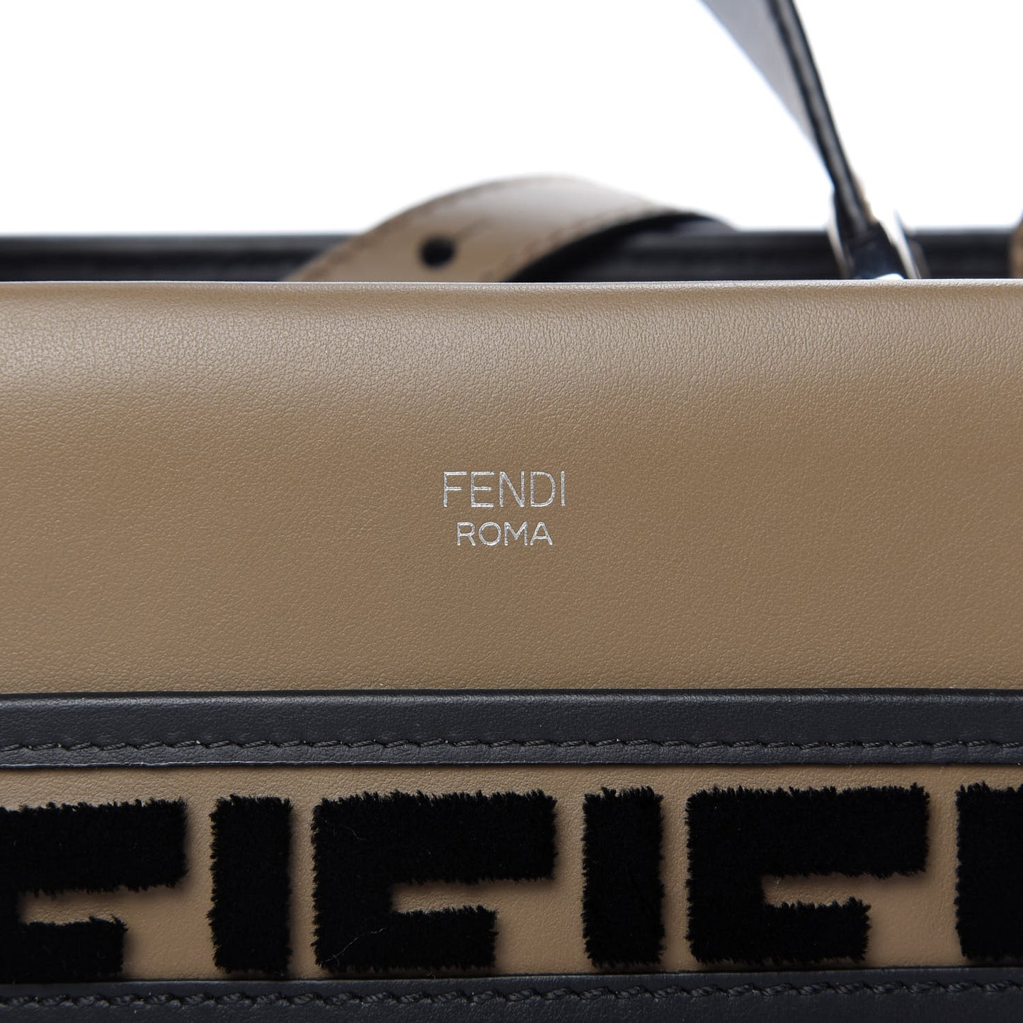 Vitello Century Velvet F is Fendi FF Embroidered Small Runaway Satchel Maya Black