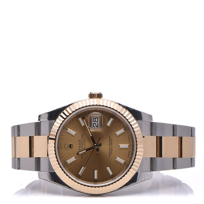 Rolex Stainless Steel 18K Yellow Gold 41mm Oyster Perpetual Datejust Watch Champagne 126333 3 of 10