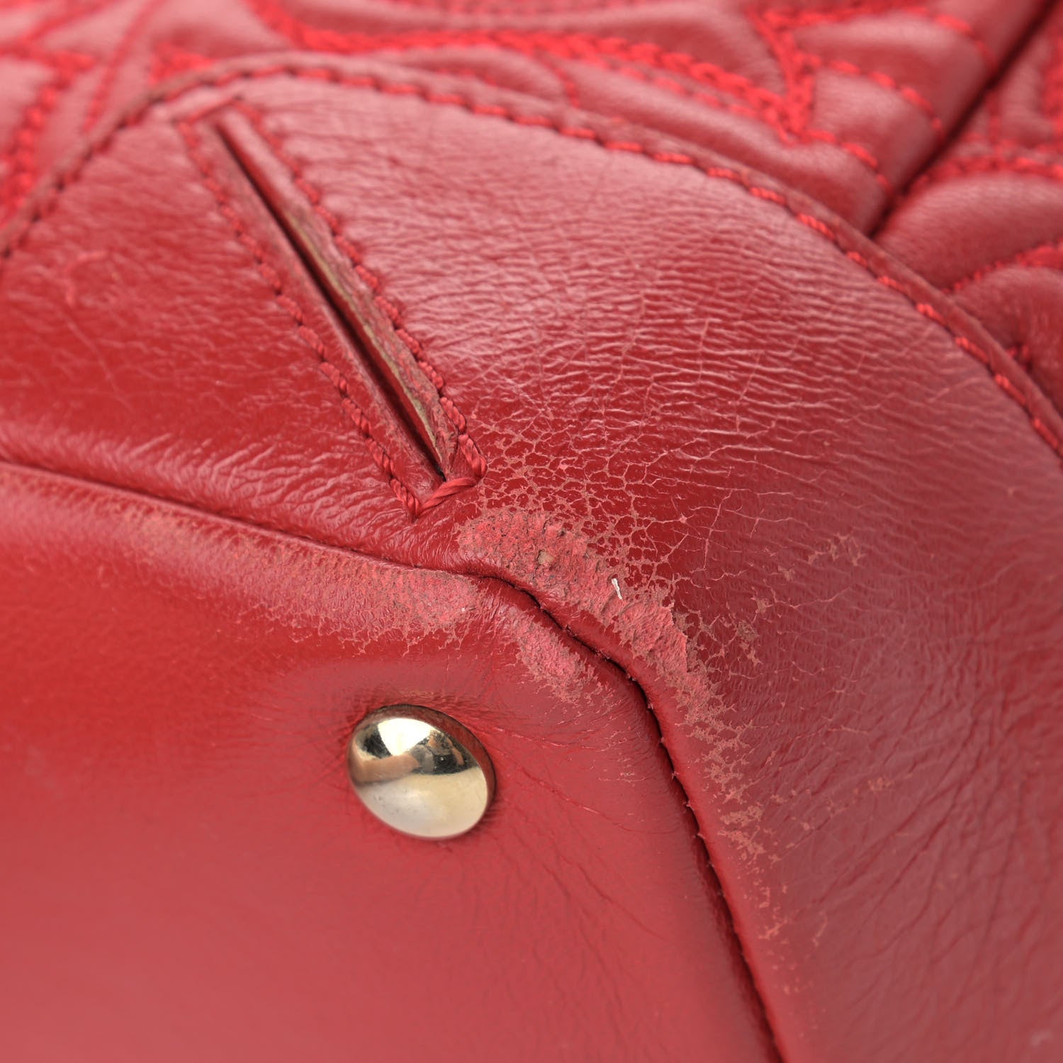 Versace Barocco Quilted Nappa Altea Vanitas Satchel Red 10 of 22