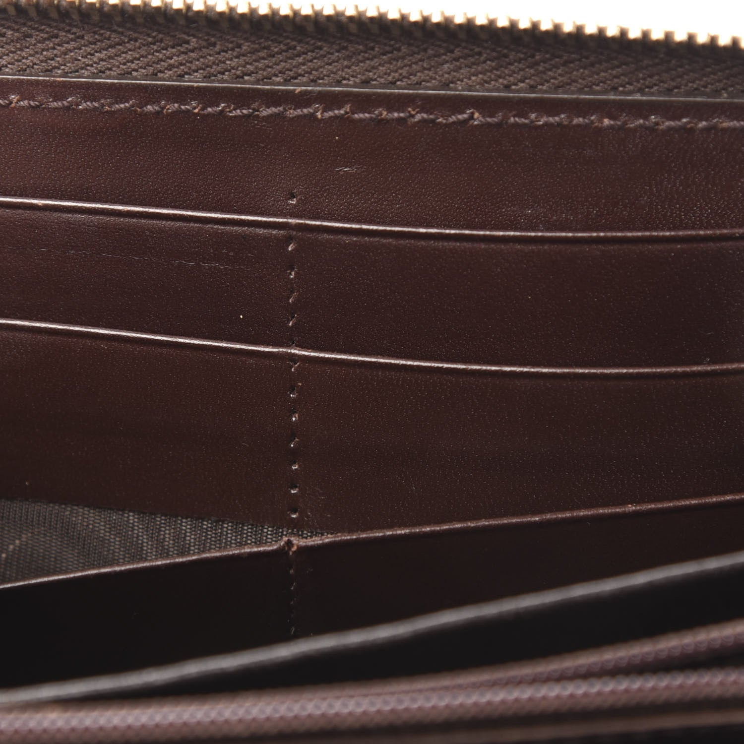 Gucci Guccissima Margaux Calfskin Metal Bar Zip Around Wallet Chocolate 12 of 13