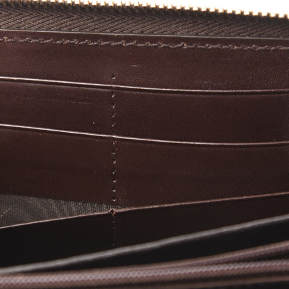 Gucci Guccissima Margaux Calfskin Metal Bar Zip Around Wallet Chocolate 12 of 13