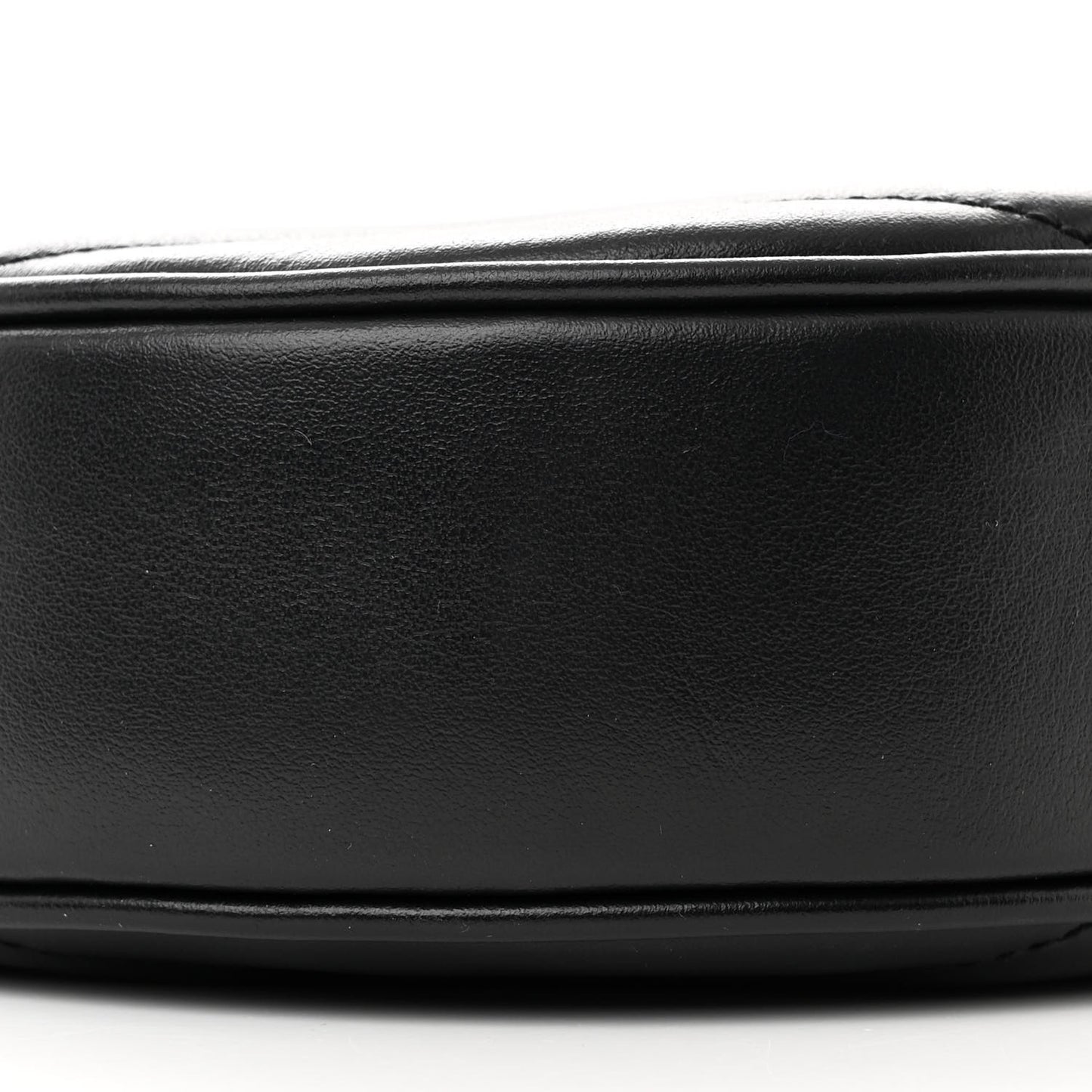 Calfskin Matelasse Chevron Round Vinyle Camera Bag Black