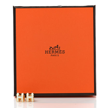 Hermes Gold Lacquered Mini Pop H Earrings White 5 of 5