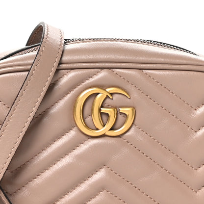 Gucci Calfskin Matelasse Mini GG Marmont Chain Shoulder Bag Porcelain Rose 8 of 10