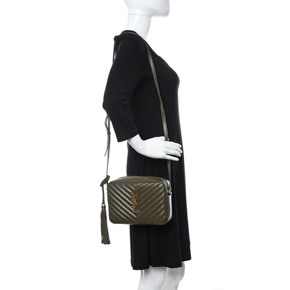 Saint Laurent Calfskin Matelasse Monogram Lou Camera Bag Military Olive 2 of 8