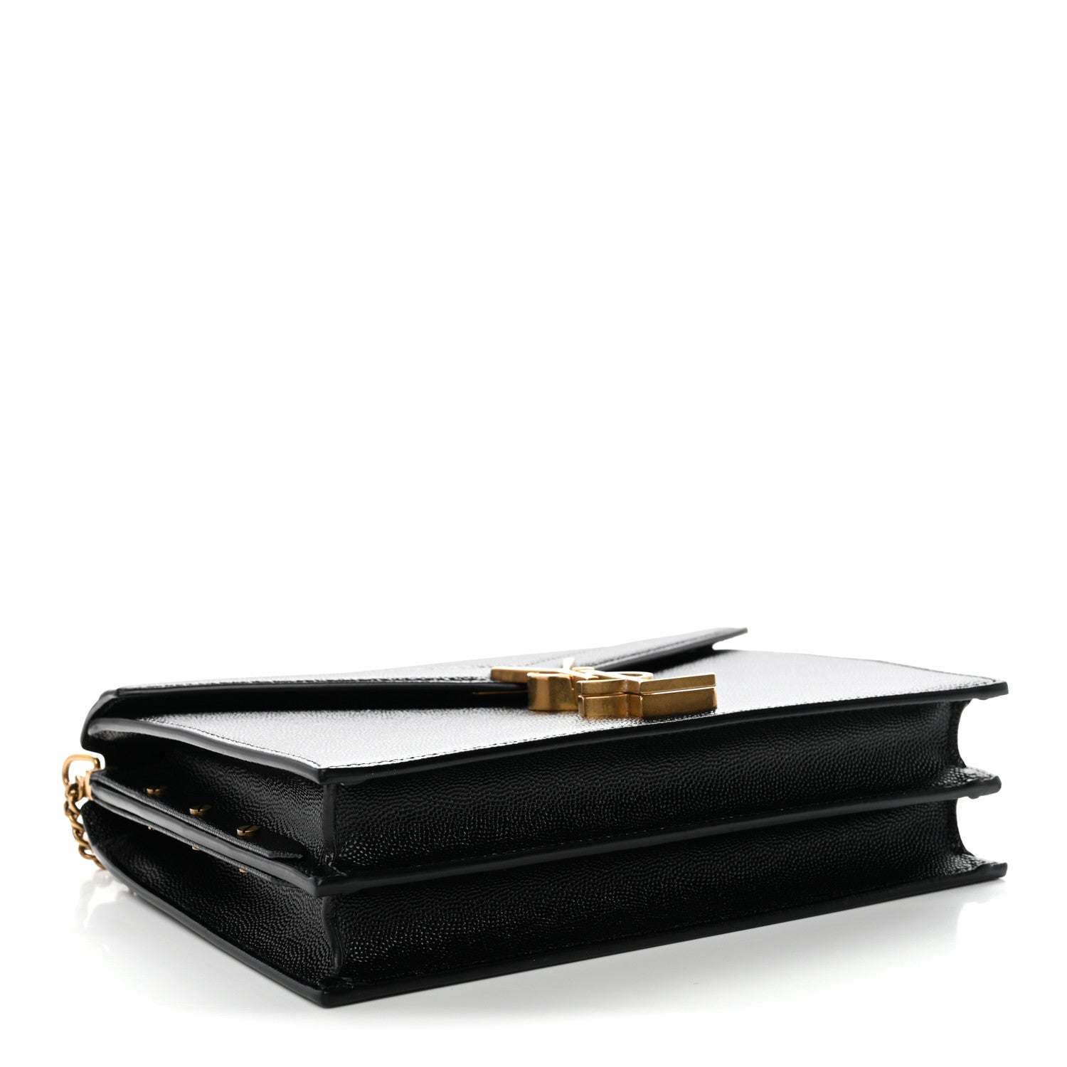 Saint Laurent Grain De Poudre Monogram Cassandra Clasp Bag Black 4 of 11