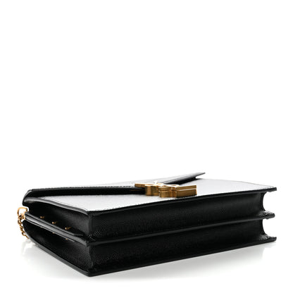 Saint Laurent Grain De Poudre Monogram Cassandra Clasp Bag Black 4 of 11