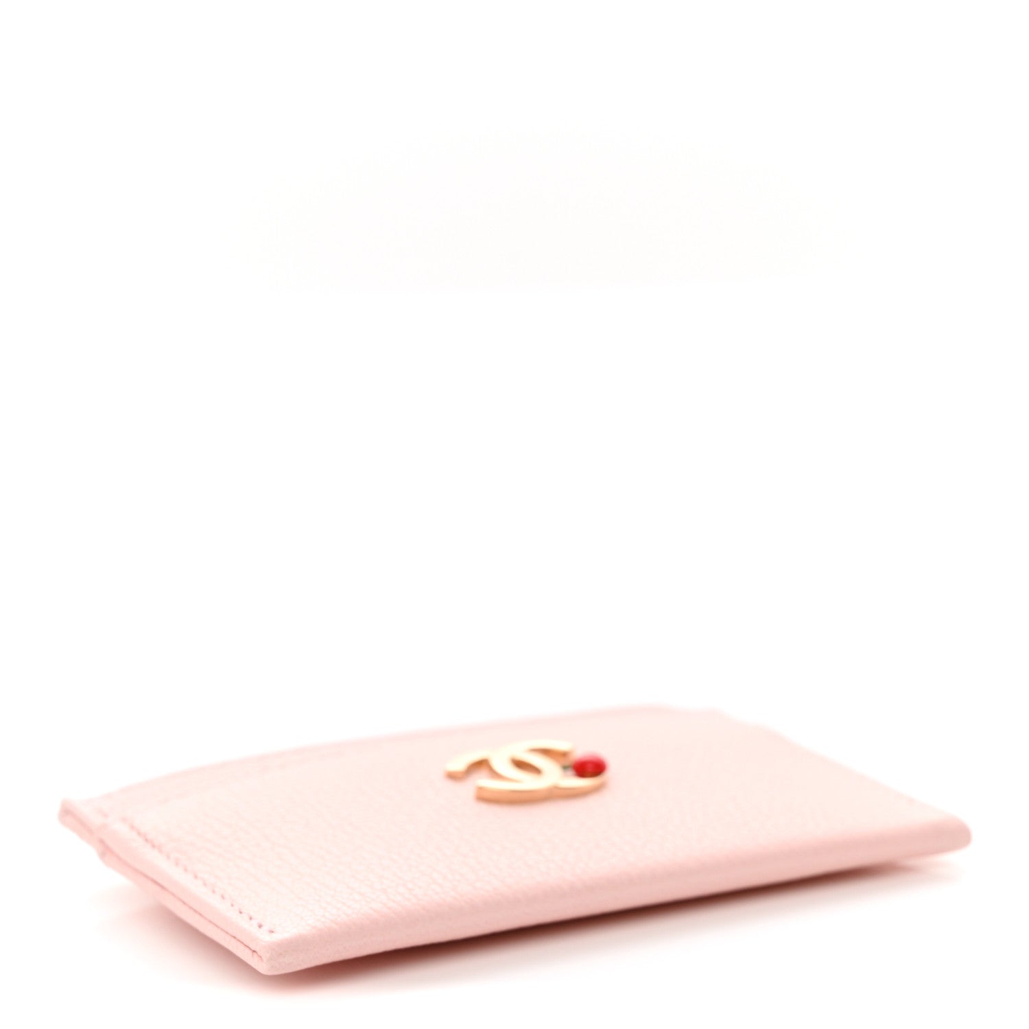 Chanel Grained Goatskin Enamel Card Holder Light Pink 4 of 8