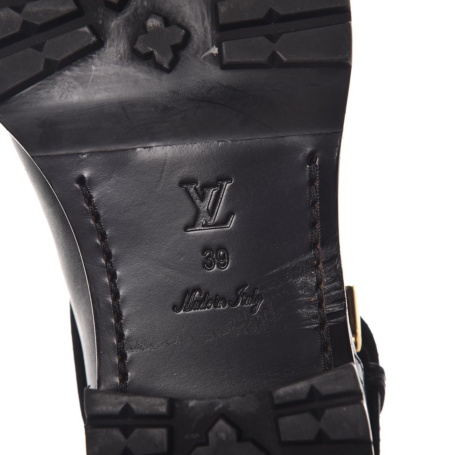 Louis Vuitton Calfskin Embossed Monogram Rebellion Half Boots 39 Black 6 of 8