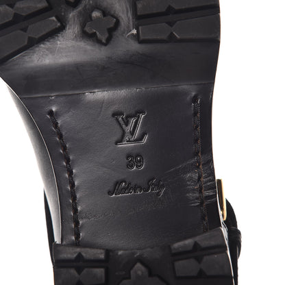 Louis Vuitton Calfskin Embossed Monogram Rebellion Half Boots 39 Black 6 of 8