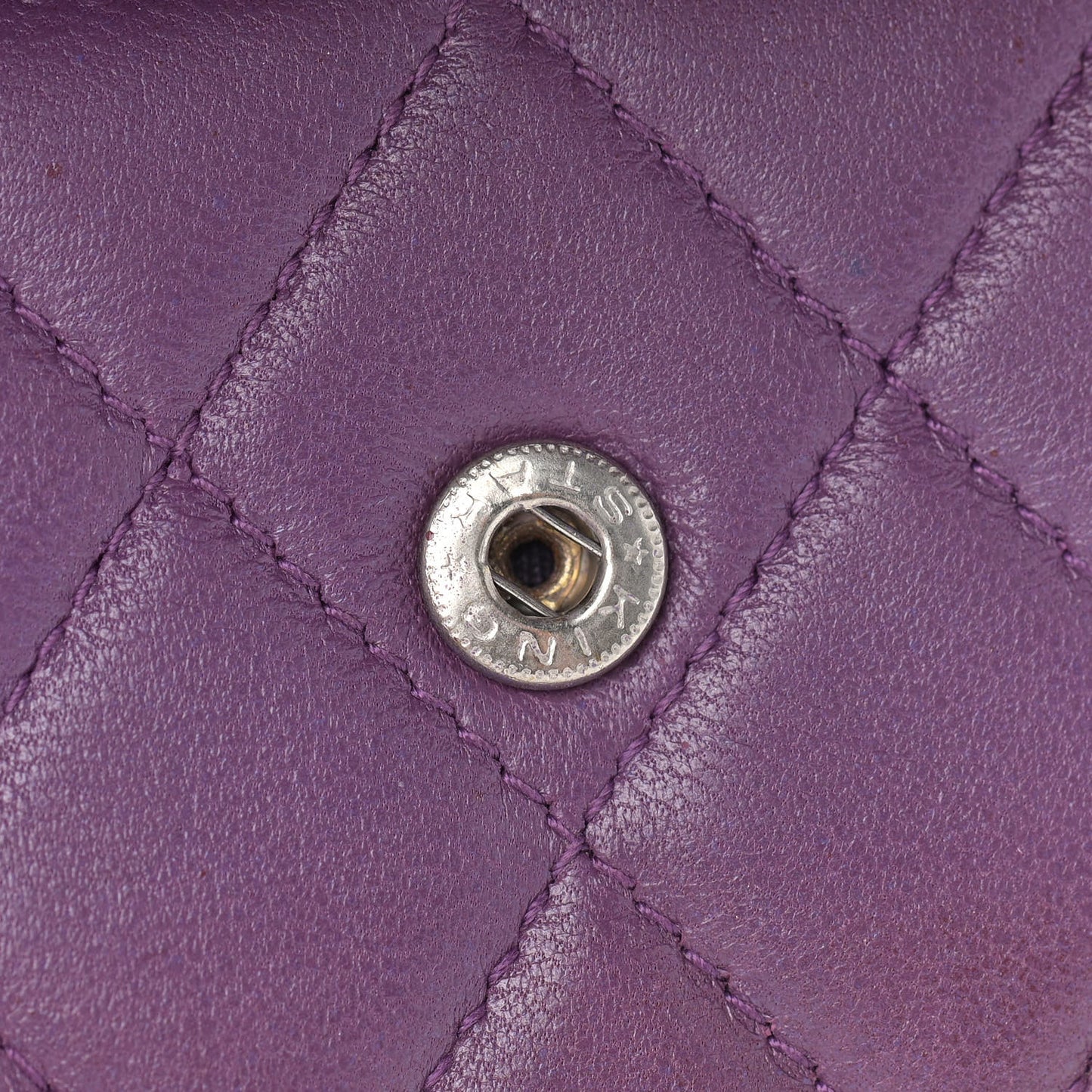 Lambskin Quilted Medium Boy Flap Wallet Purple