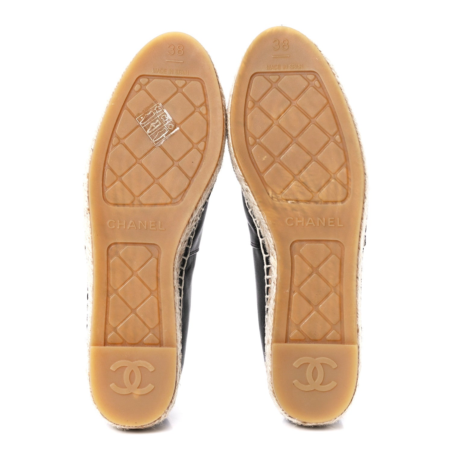 Chanel Lambskin CC Espadrilles 38 Black 5 of 10