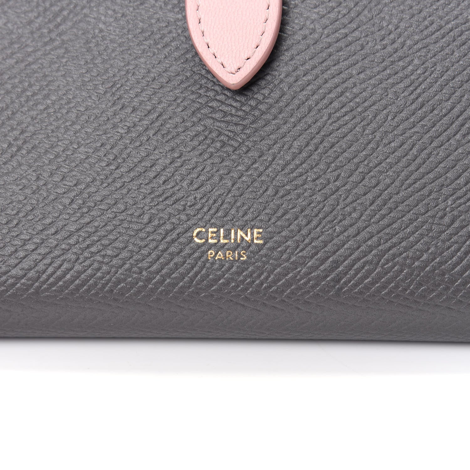 Celine Grained Calfskin Medium Multifunction Strap Wallet Grey Vintage Pink 6 of 8