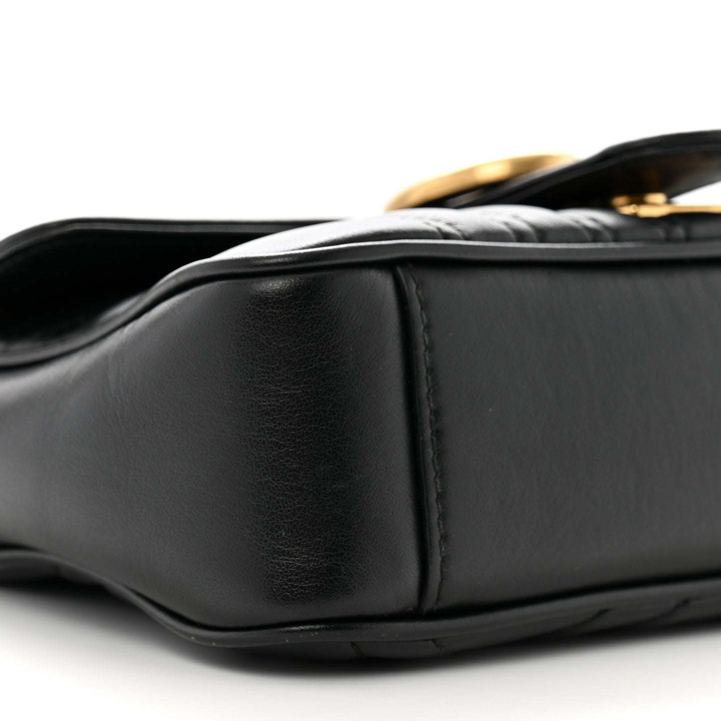 Calfskin Matelasse Mini GG Marmont Shoulder Bag Black