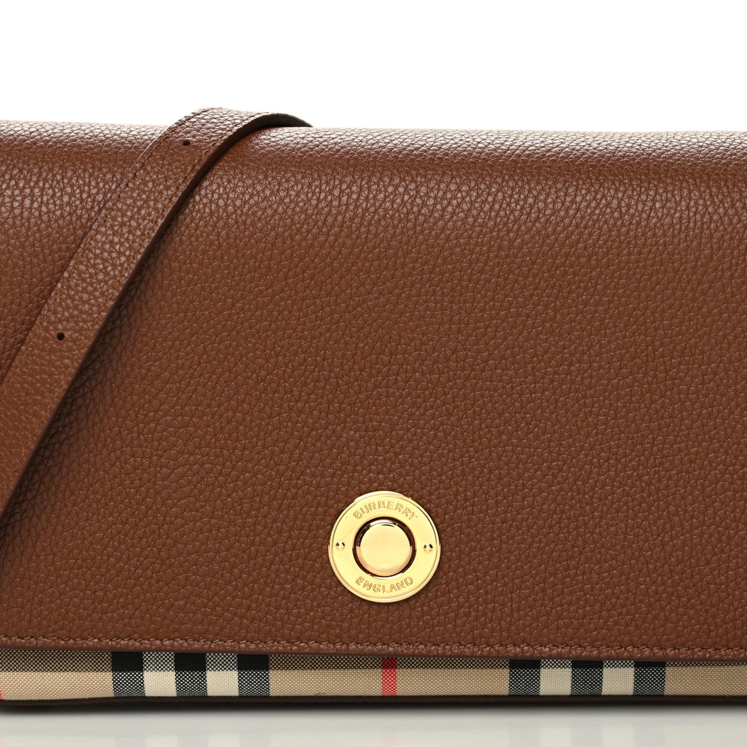 Burberry Calfskin Vintage Check New Hampshire Bag Archive Beige Tan 8 of 9
