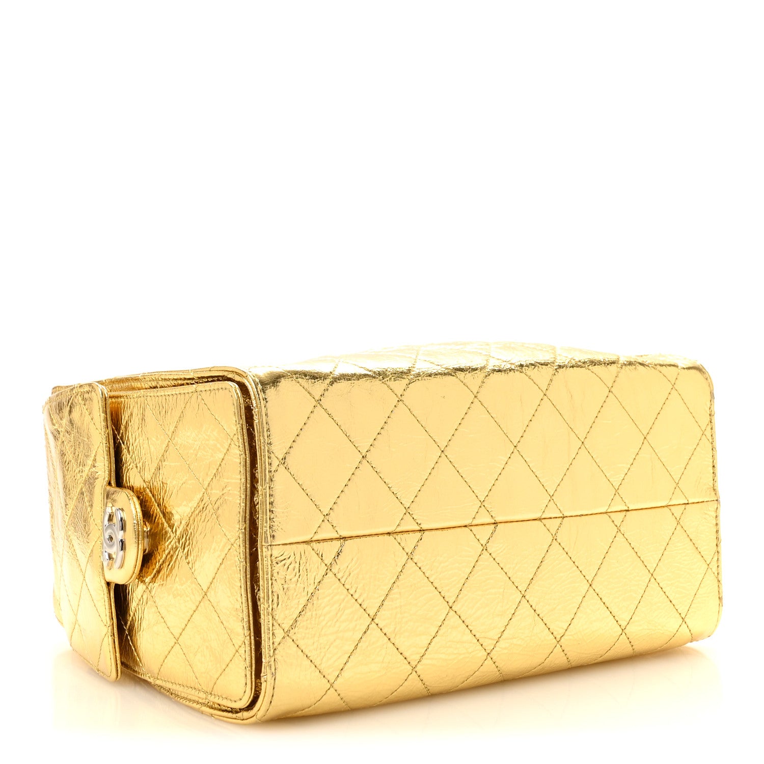 Chanel Metallic Aged Calfskin Quilted Small Chanel 25 Handbag Gold 4 of 15