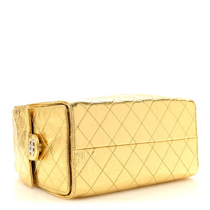 Chanel Metallic Aged Calfskin Quilted Small Chanel 25 Handbag Gold 4 of 15