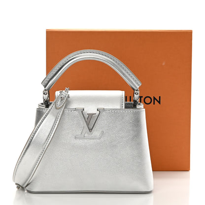 Louis Vuitton Metallic Calfskin Mini Capucines Silver 11 of 11