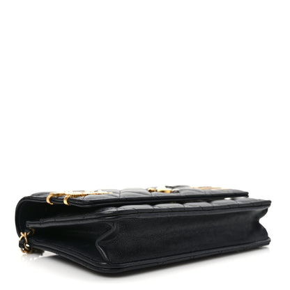 Chanel Lambskin Quilted Coco Clips Wallet On Chain WOC Black 4 of 13