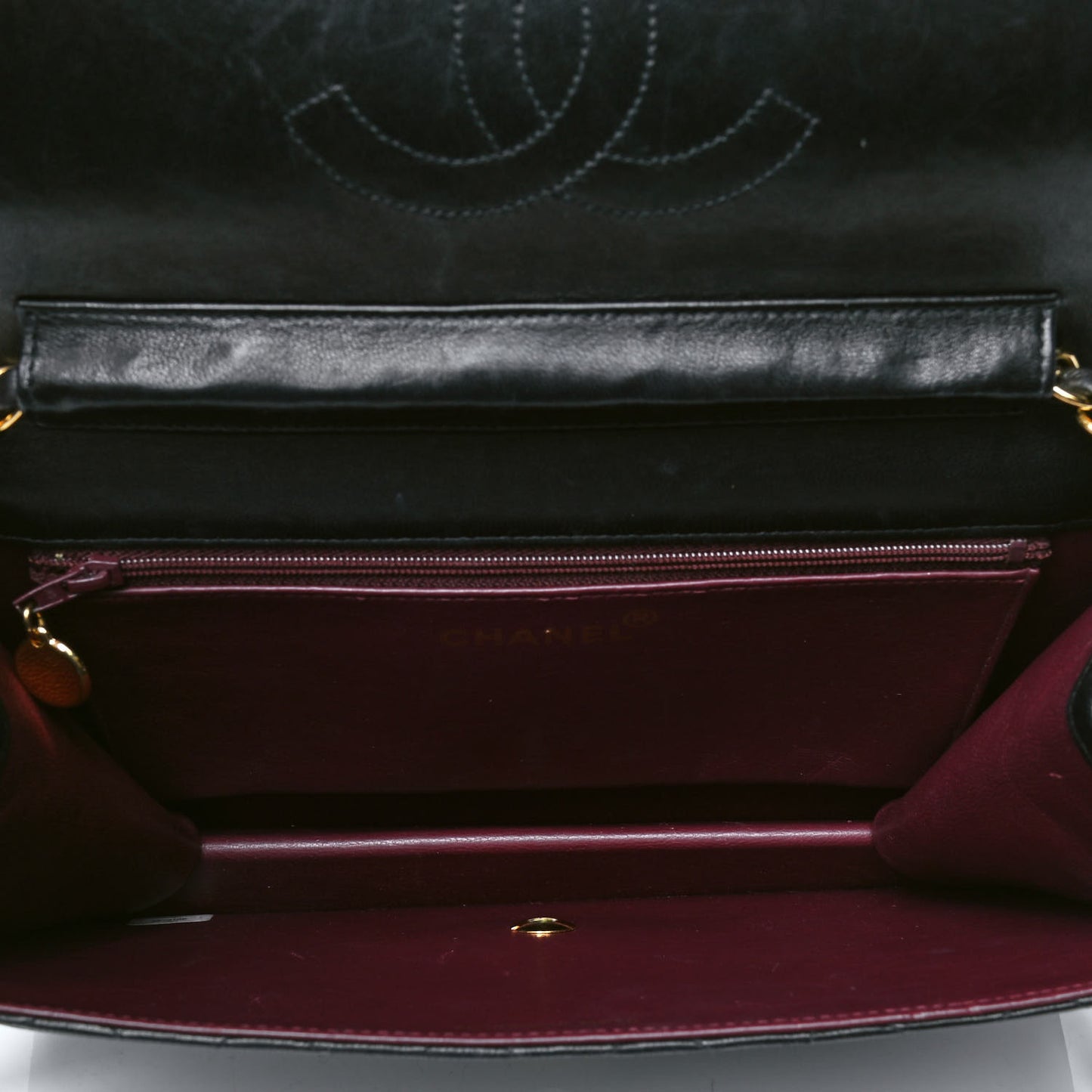 Lambskin Quilted Medium Single Flap Black