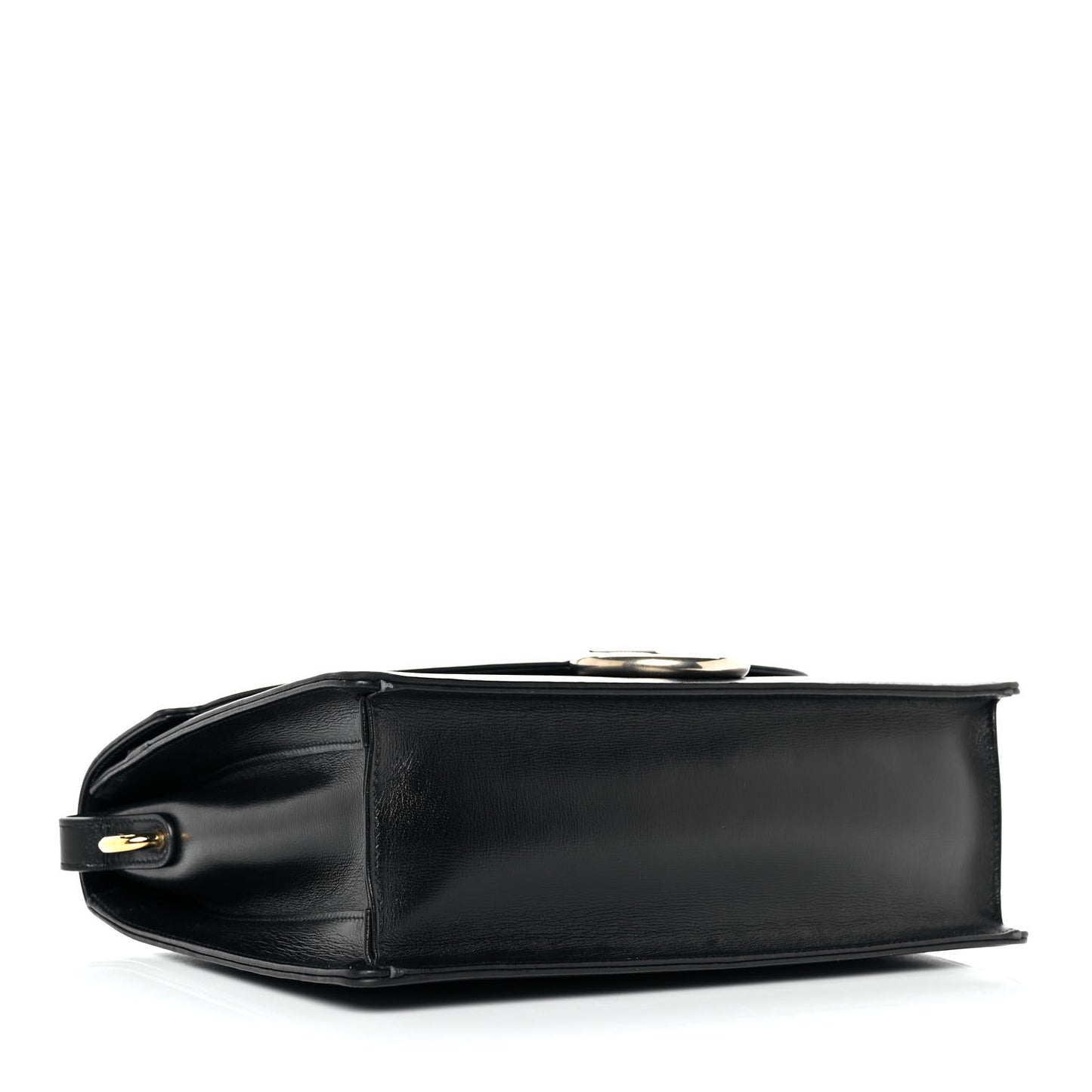 Textured Calfskin Medium Torchon GG Ring Shoulder Bag Black