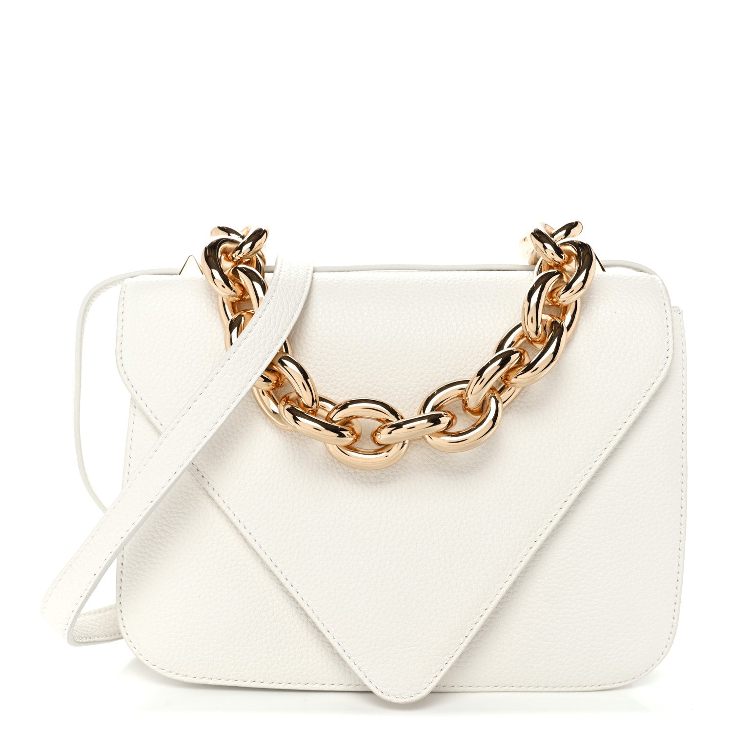 Bottega Veneta Calfskin Mount Envelope Bag White 1 of 11