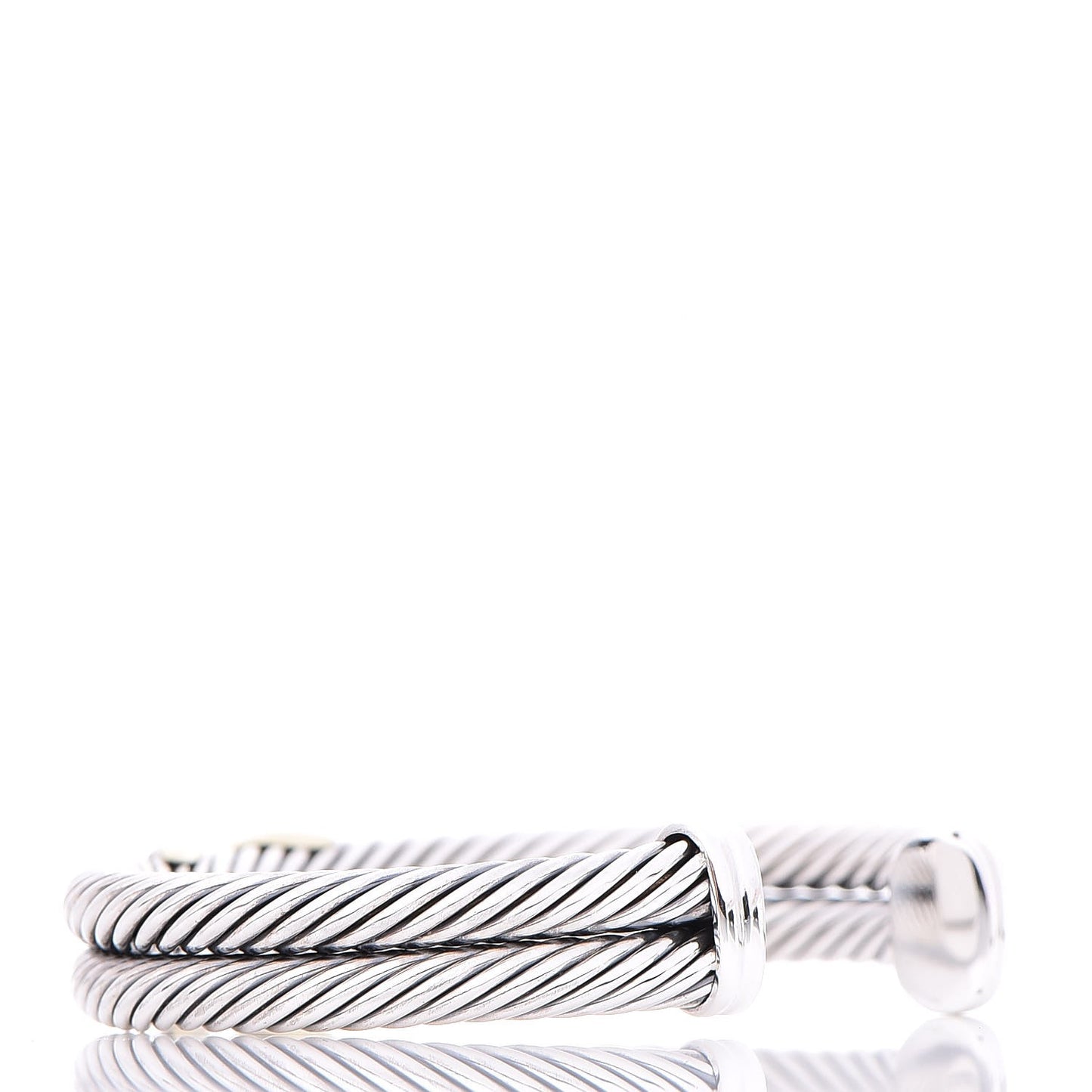 Sterling Silver 14K Yellow Gold 10mm X Double Cable Bracelet