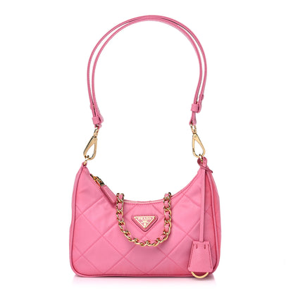 Prada Re-Nylon Saffiano Stitched Mini Re-Edition 1995 Chaine Shoulder Bag Begonia 1 of 11